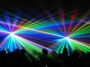 die Lasershow - Raumeffekt mit mehreren Lasereinheiten